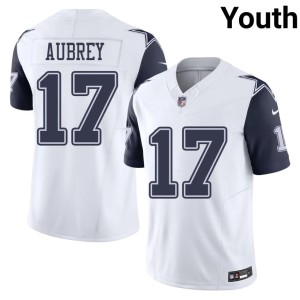 Cowboys #17 Color Rush Brandon Aubrey 2026-27 White Youth Jersey 188759-590