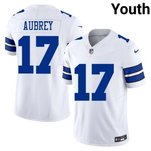 DAL Cowboys White #17 Youth Brandon Aubrey 2026 Jerseys 420211-523