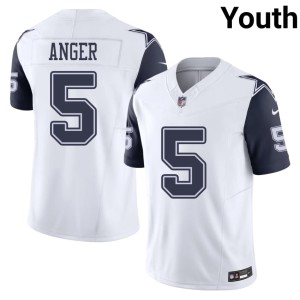 The 'Boys Youth Bryan Anger Color Rush Football White #5 Jerseys 778104-153