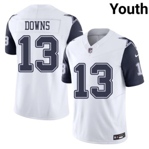 Dallas Color Rush Caleb Downs NFL #13 Youth White Jerseys 365355-230