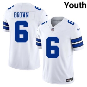 Big D Youth White Camden Brown #6 NIL Jerseys 324548-899