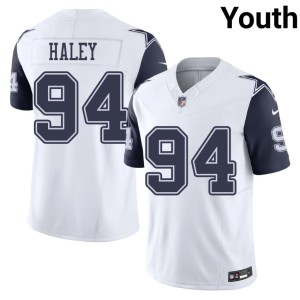 Big D Color Rush White Replica Charles Haley #94 Youth Jerseys 116909-599