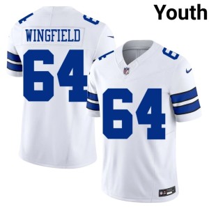 DAL Cowboys White #64 Youth NFL DJ Wingfield Jersey 600617-146