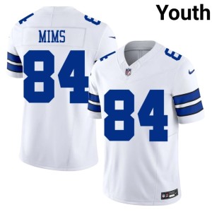 America's Team #84 Denzel Mims White Embroidery Youth Jersey 251759-407