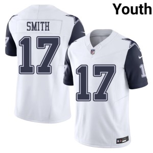 DAL Cowboys Youth Color Rush #17 White Limited Jaden Smith Jersey 346758-935