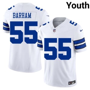 America's Team Jaishawn Barham Stitched #55 White Youth Jerseys 330647-642
