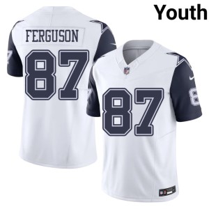 Dallas Cowboys Jake Ferguson White #87 Color Rush Replica Youth Jersey 154016-616