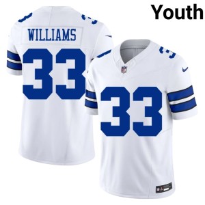 Cowboys White NIL Youth Javonte Williams #33 Jersey 588609-868