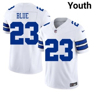 The Pokes Game Youth White #23 Jaydon Blue Jersey 109159-640