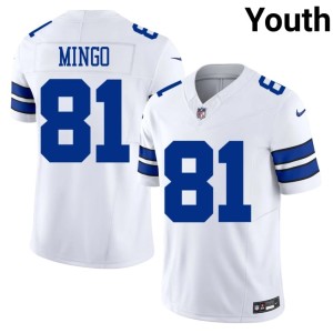 DAL Cowboys Jonathan Mingo Youth NFL White #81 Jerseys 355244-146
