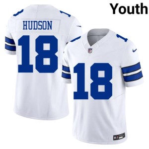 Lone Star Cowboys Player Youth #18 White Jordan Hudson Jerseys 739414-538
