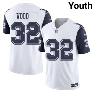 Dallas Cowboys White Limited #32 Youth Color Rush Julius Wood Jerseys 223174-605