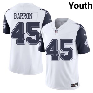 Dallas Cowboys NFL #45 White Justin Barron Color Rush Youth Jerseys 464990-300