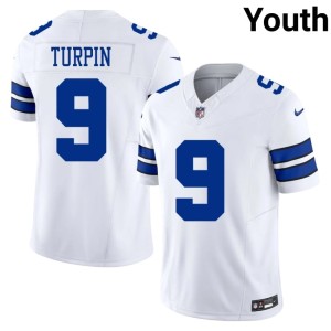 Cowboys KaVontae Turpin Youth #9 White Embroidery Jerseys 475854-437