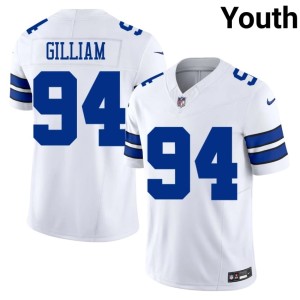 Lone Star Cowboys #94 Embroidery White Kelvin Gilliam Youth Jersey 268735-771