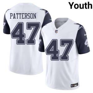 DC White #47 Color Rush Embroidery Langston Patterson Youth Jerseys 564549-128