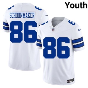 Dallas Cowboys White Luke Schoonmaker Replica #86 Youth Jersey 690796-889