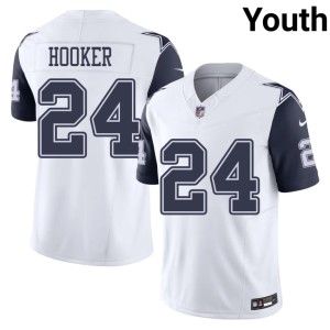 DAL #24 Game Malik Hooker Youth Color Rush White Jerseys 182779-527
