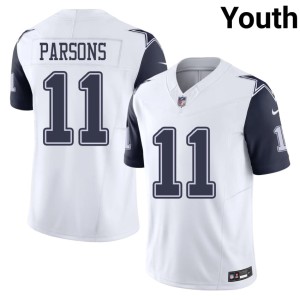 Cowboys Micah Parsons #11 White Color Rush NFL Youth Jersey 545579-115