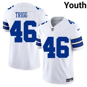 Cowboys Nation Michael Trigg #46 Youth White Game Jerseys 462413-411
