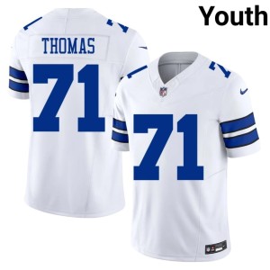 Big D Embroidery #71 White Youth Nate Thomas Jerseys 790171-605