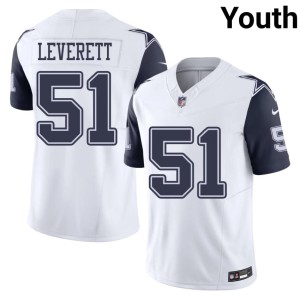 Dallas Cowboys Color Rush Youth Nick Leverett White #51 Limited Jersey 852345-460