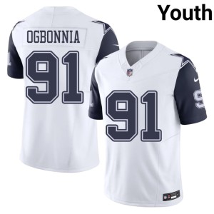 Cowboys Nation Player Color Rush Youth #91 Otito Ogbonnia White Jersey 144883-811