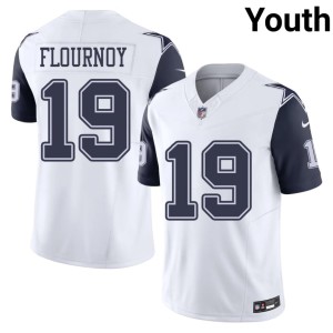 Lone Star Cowboys White #19 NFL Ryan Flournoy Youth Color Rush Jerseys 268174-208