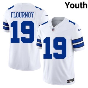 Cowboys Nation NIL #19 White Youth Ryan Flournoy Jersey 979510-271