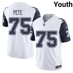 Lone Star Cowboys Youth White Shiyazh Pete #75 Embroidery Color Rush Jerseys 885434-551