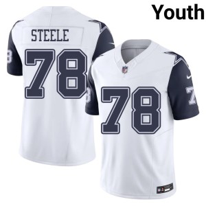 Lone Star Cowboys White Terence Steele #78 Player Color Rush Youth Jersey 785170-876