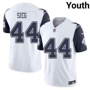 Dallas Cowboys 2026 White #44 Youth Color Rush Trent Sieg Jerseys 475829-175