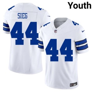 Dallas Cowboys Replica Youth Trent Sieg White #44 Jersey 110694-112