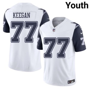 Dallas Cowboys Youth Trevor Keegan Game #77 Color Rush White Jerseys 645565-320