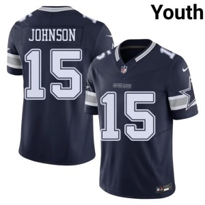 DAL Cowboys Game Navy Tyler Johnson #15 Youth Jersey 198317-245