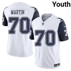 Dem Boys Zack Martin Embroidery Color Rush White Youth #70 Jerseys 862081-234