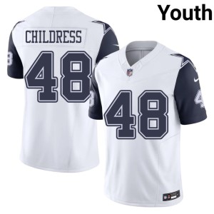 Dallas Cowboys Youth Color Rush Zion Childress Football White #48 Jerseys 225127-350