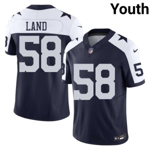 Dallas NFL Navy Alternate #58 Youth Isaiah Land Jersey 308773-498