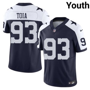 Dallas Cowboys Jay Toia Official #93 Navy Alternate Youth Jerseys 666674-253
