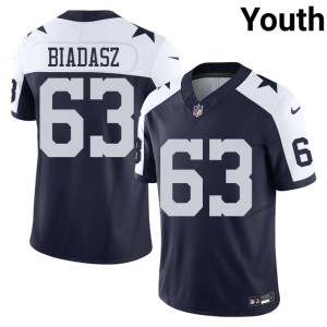 DAL Navy Tyler Biadasz #63 Alternate Official Youth Jerseys 687730-699