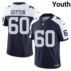 Dallas Tyler Guyton #60 Youth Official Alternate Navy Jerseys 610983-796